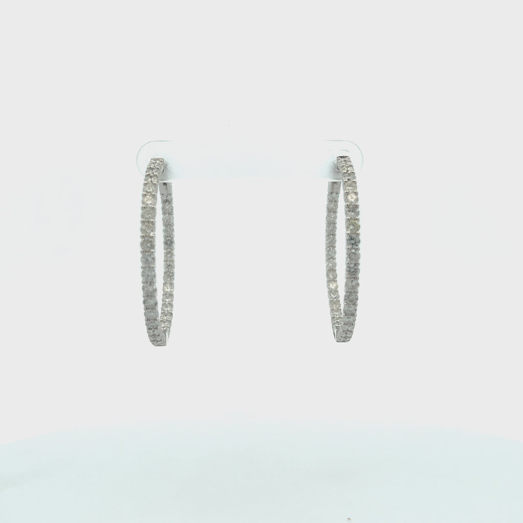 Diamond Inside-Out 1.25'' Hoop Earrings (1.60 ct.) in 14K Gold