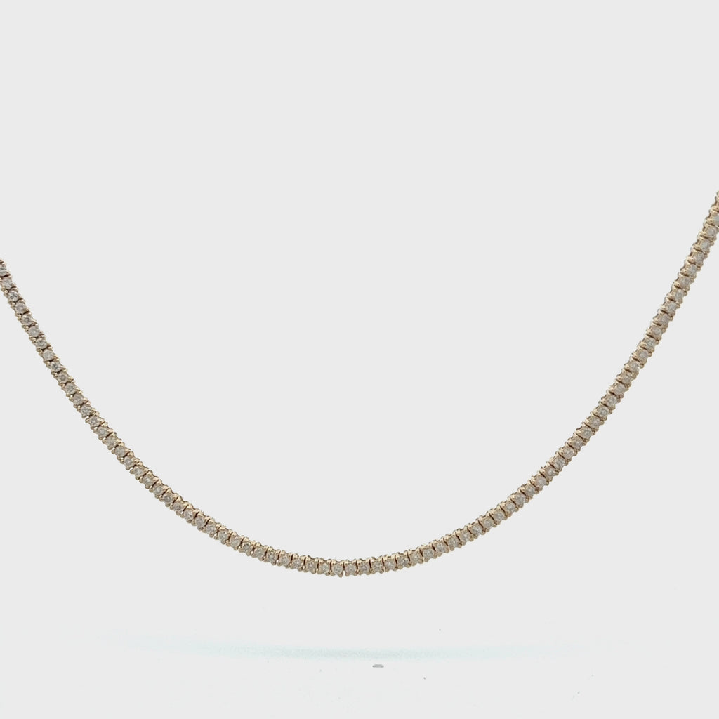 Ready to Ship Diamond Tennis Necklace (3.50 ct.) 1.6 mm 4-Prongs Setting in 14K Gold