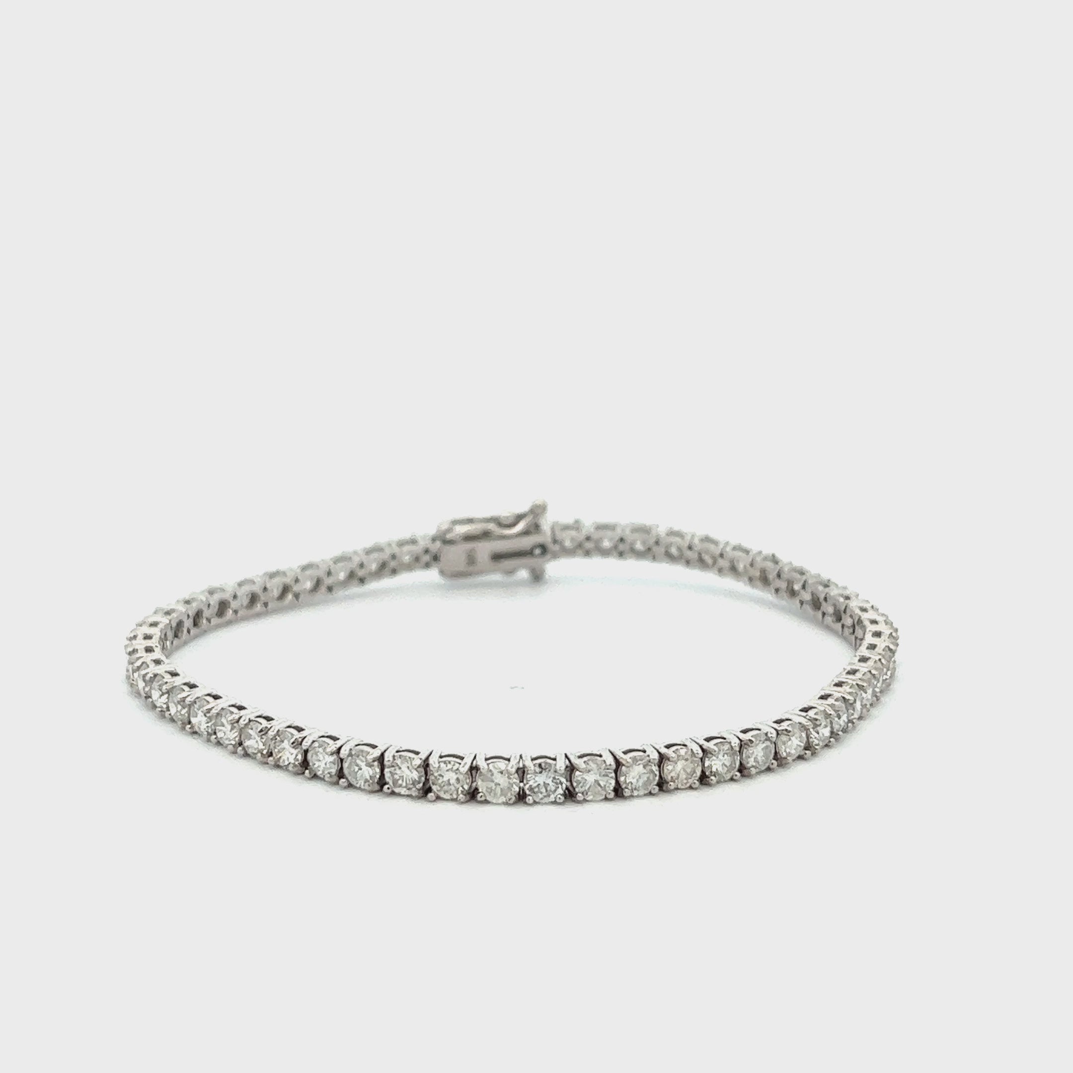Diamond Tennis Bracelet (5.50 ct.) 3 mm 4-Prongs Setting in 14K Gold