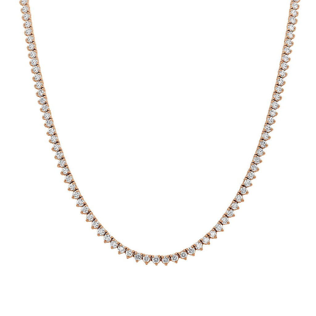 Diamond Tennis Necklace (4.50 ct.) 1.7 mm 3-Prongs in 14K Gold