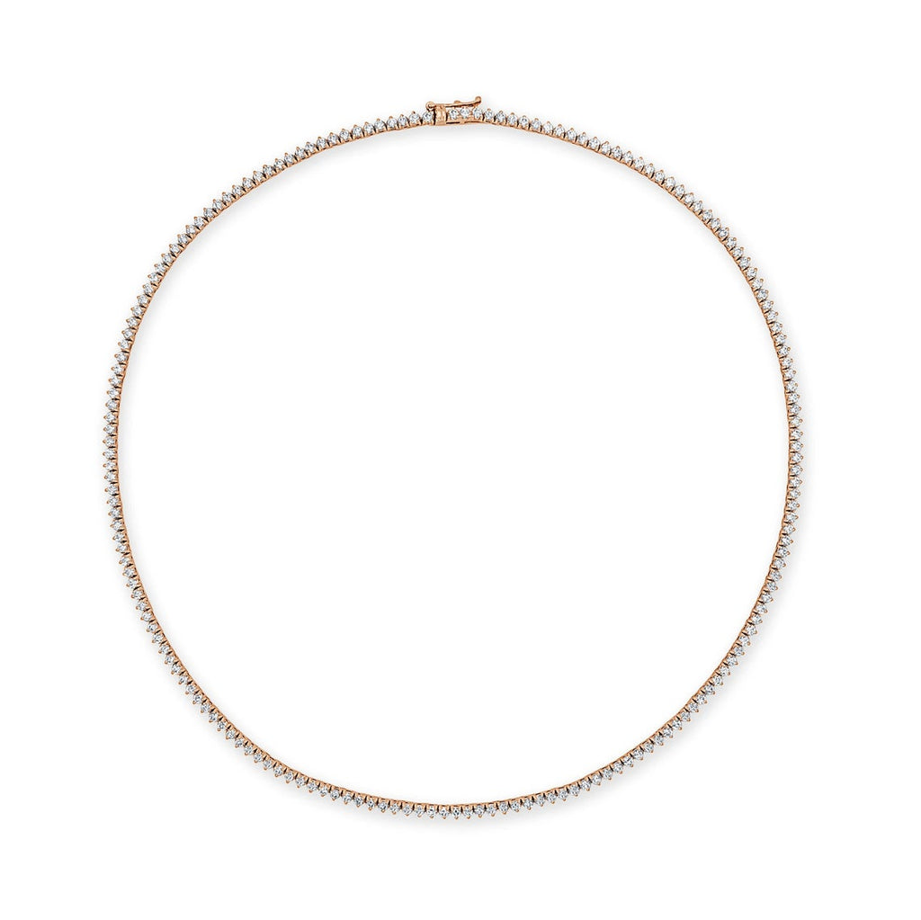 Diamond Tennis Necklace (4.50 ct.) 1.7 mm 3-Prongs in 14K Gold