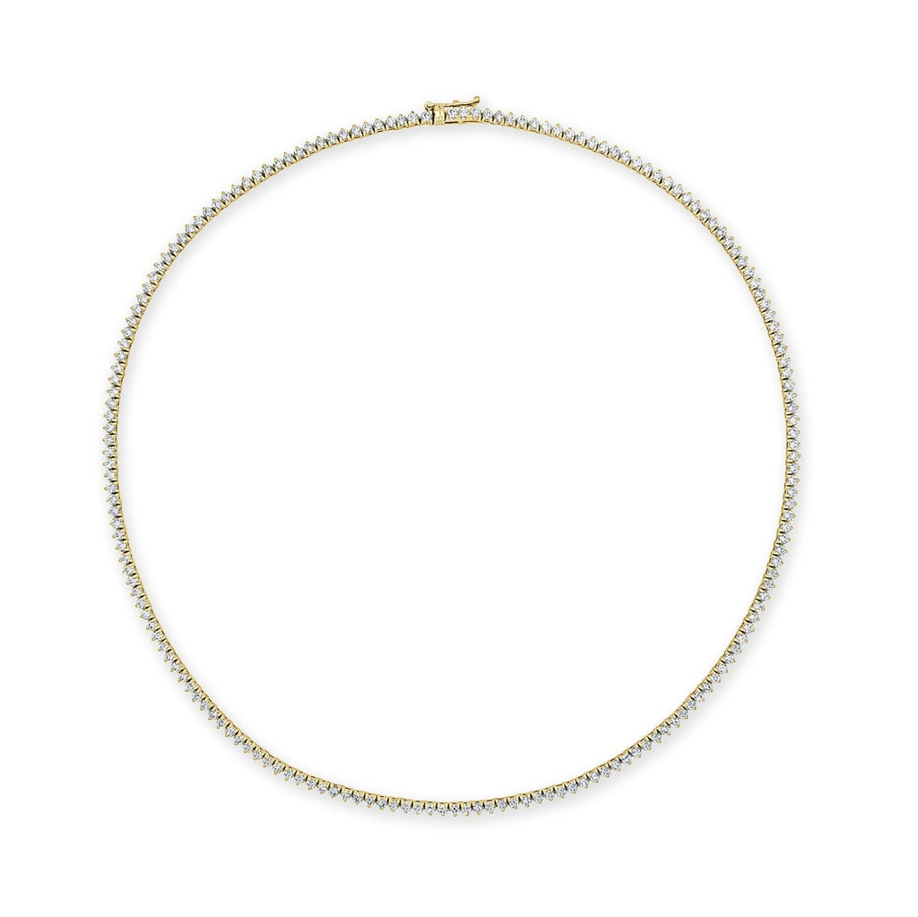 Diamond Tennis Necklace (4.50 ct.) 1.7 mm 3-Prongs in 14K Gold