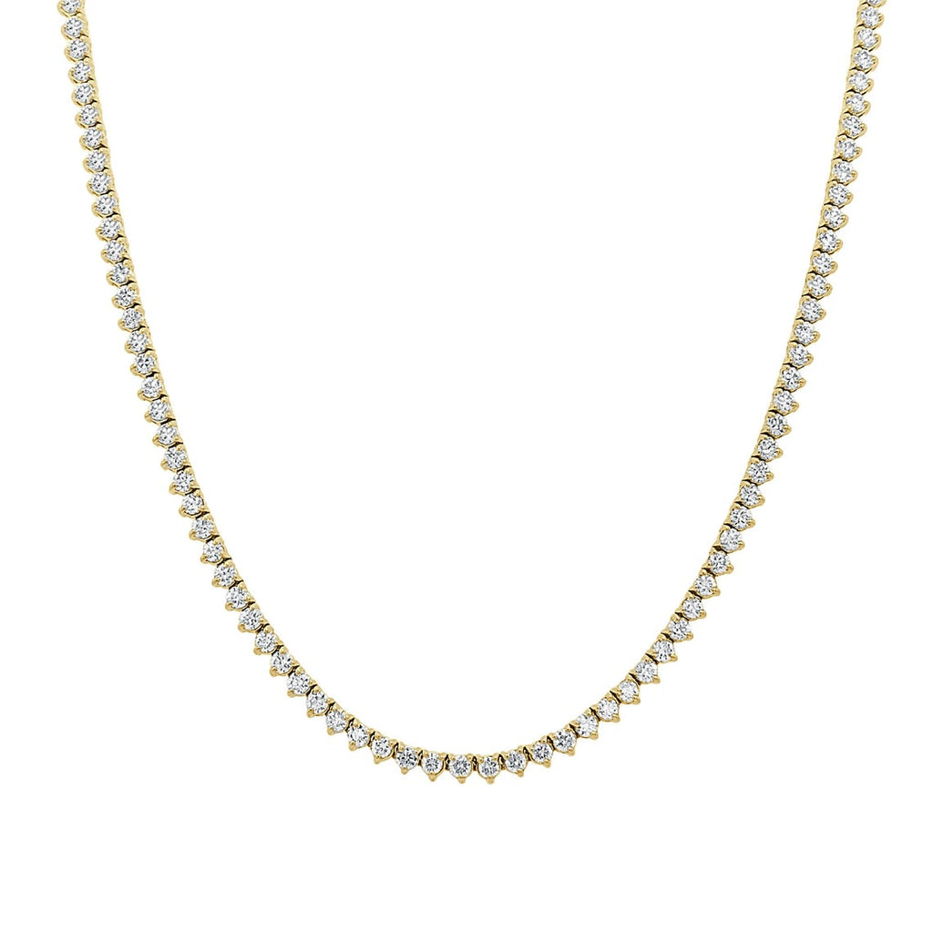 Diamond Tennis Necklace (4.50 ct.) 1.7 mm 3-Prongs in 14K Gold