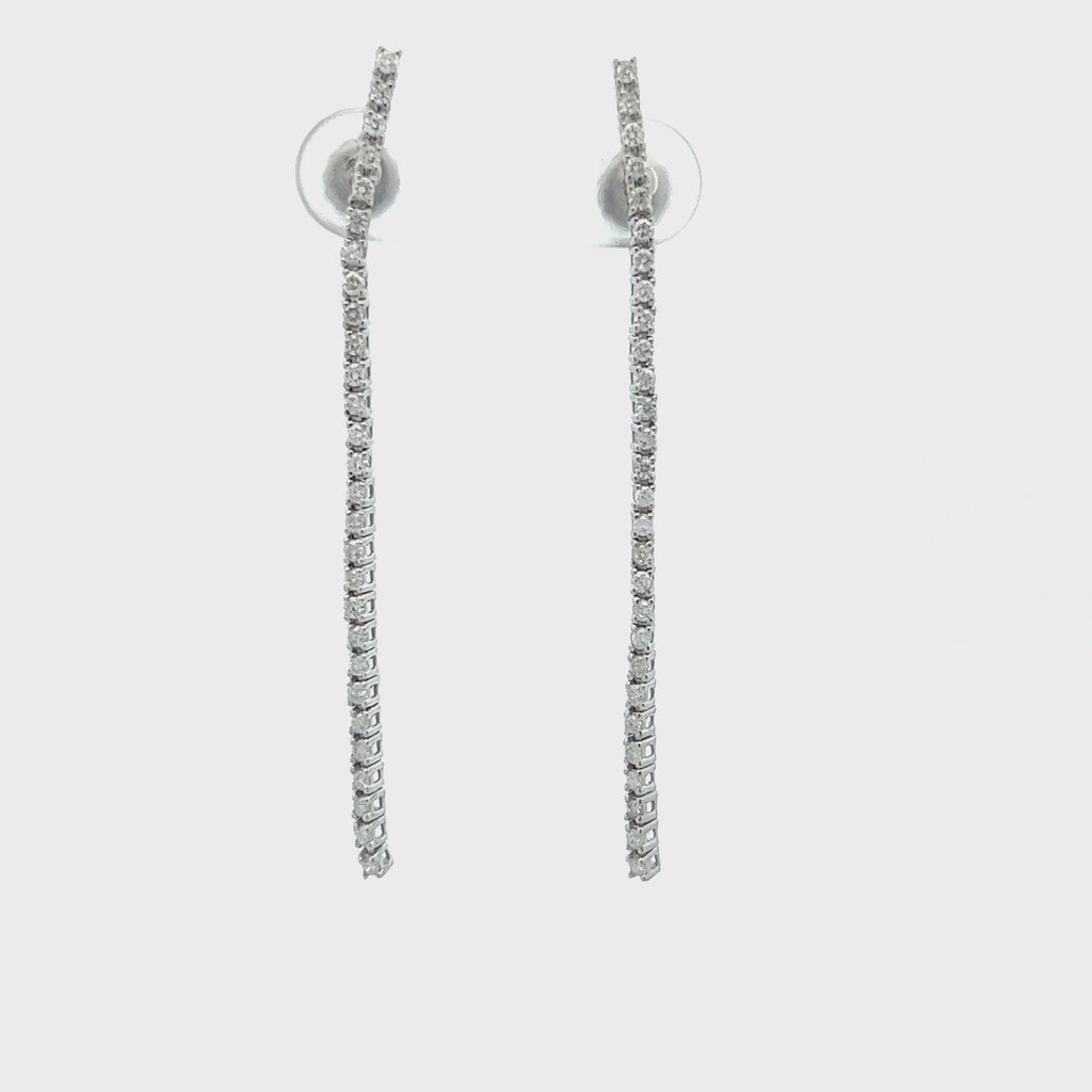 Diamond Line Tennis Earrings (0.60 ct.) in 14K Gold
