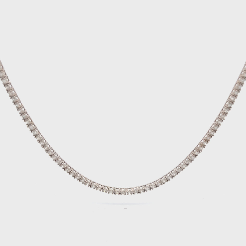Diamond Tennis Necklace (10.30 ct.) 2.7 mm 4-Prongs Setting in 14K Gold