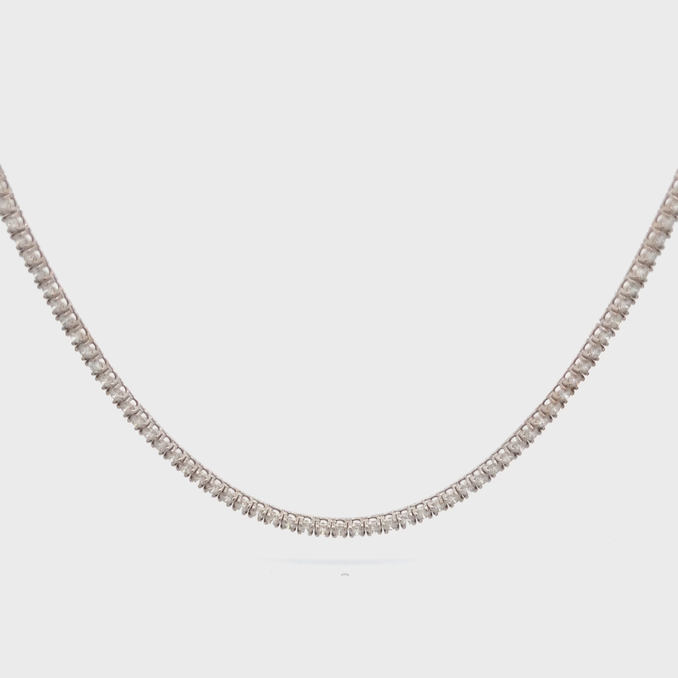 Diamond Tennis Necklace (10.30 ct.) 2.7 mm 4-Prongs Setting in 14K Gold