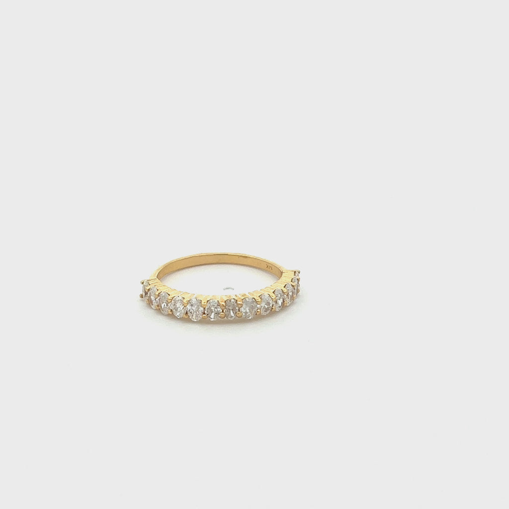 HalfWay Oval Diamond Band Ring (0.85 ct.) in 14K Gold