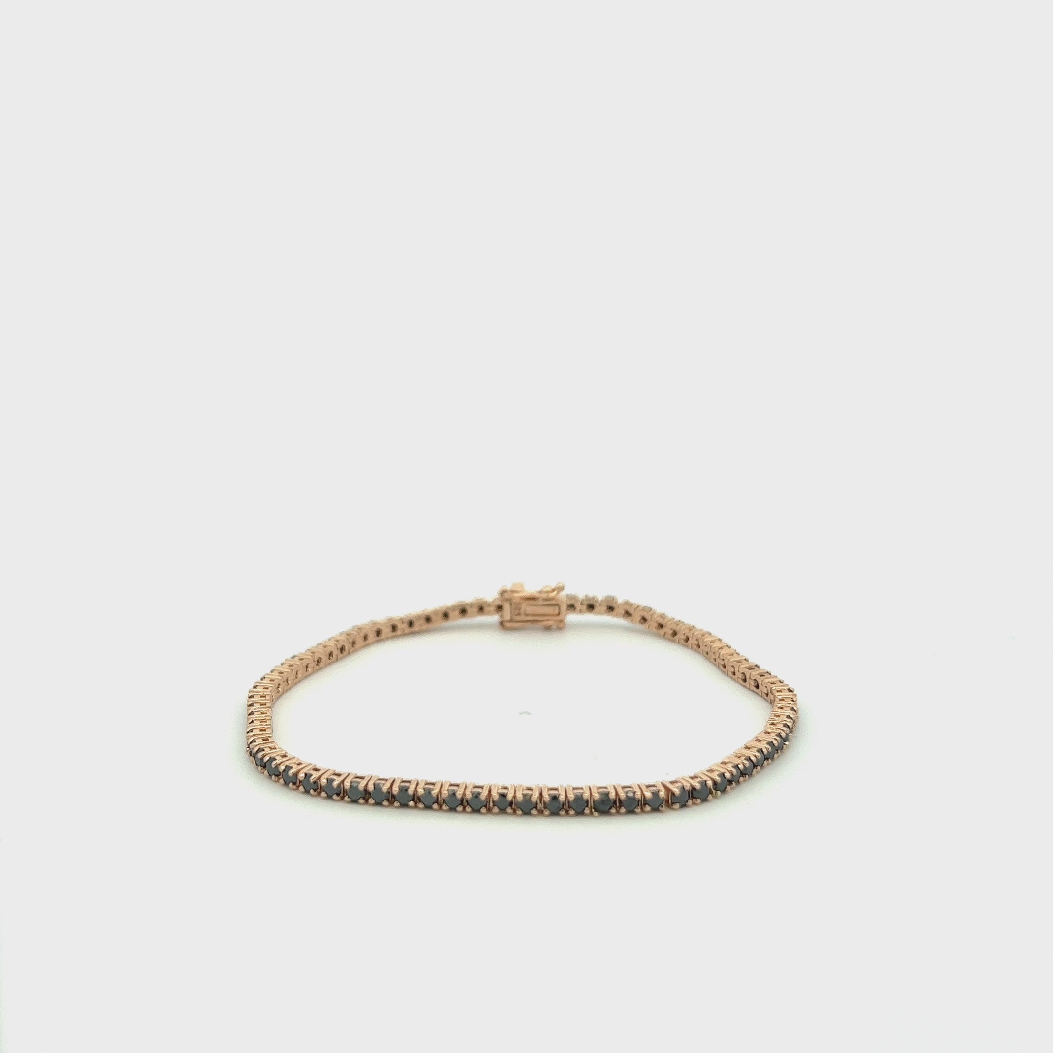 Black Diamond Tennis Bracelet (2.90 ct.) 2 mm 4-Prongs Setting in 14K Gold