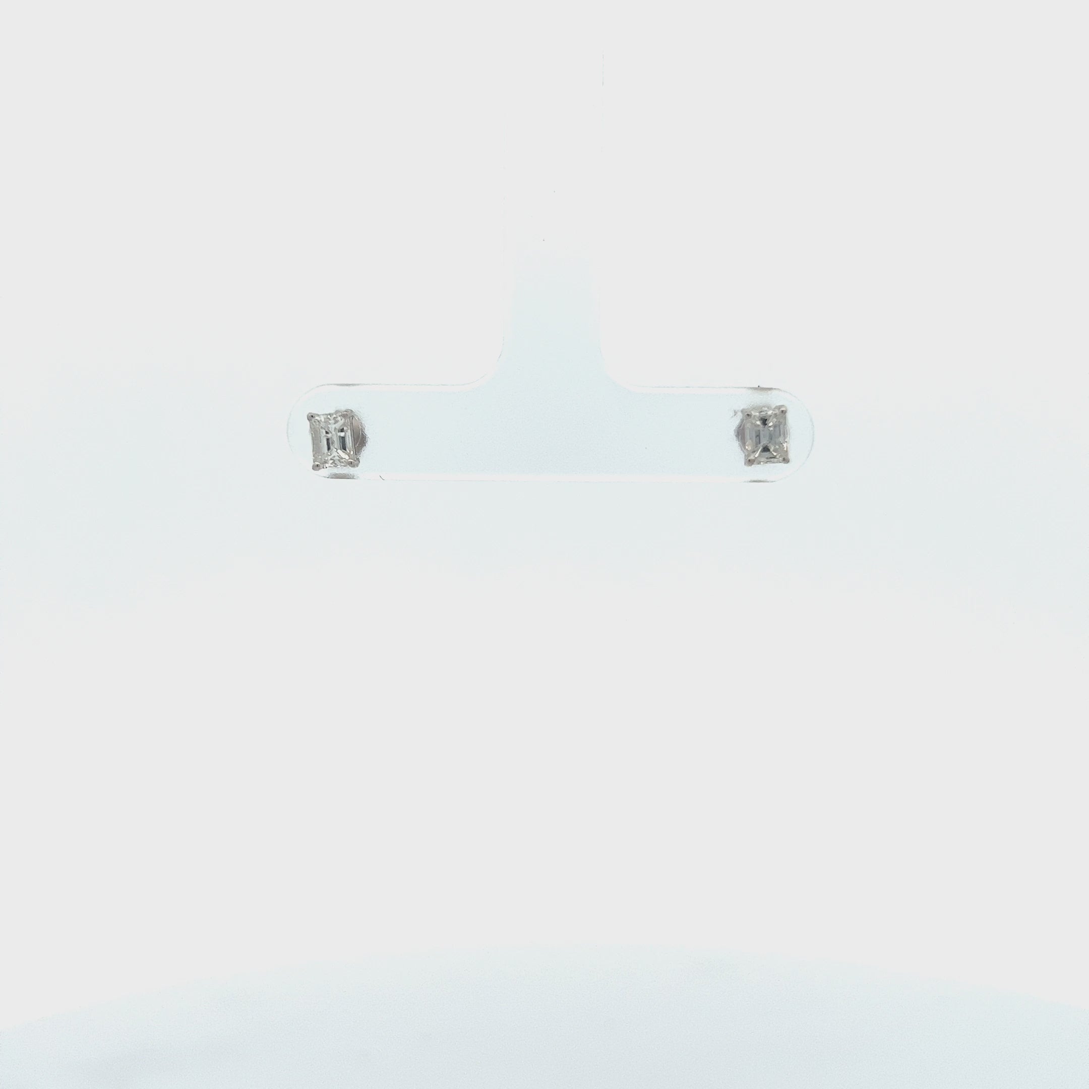 Emerald Cut Diamond Studs Earrings (0.65 ct.) in 14K Gold