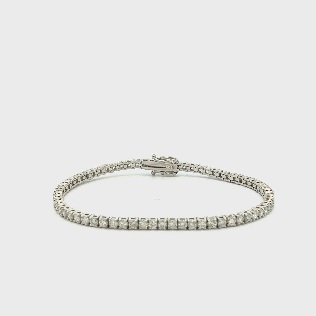 Diamond Tennis Bracelet (4.00 ct.) 2.5 mm 4-Prongs Setting in 14K Gold