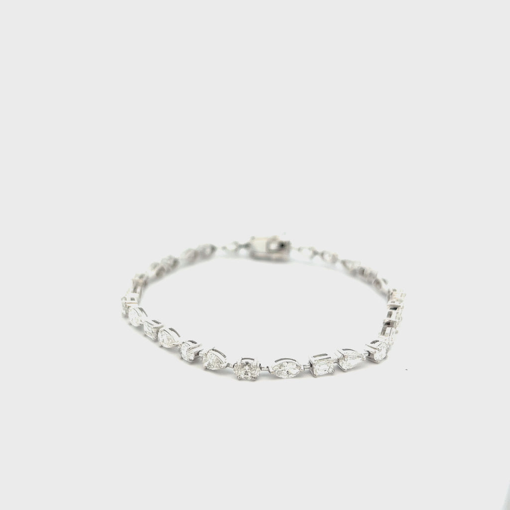 Fancy Multi Shape Diamond Bracelet (5.65 ct.) in 18K Gold