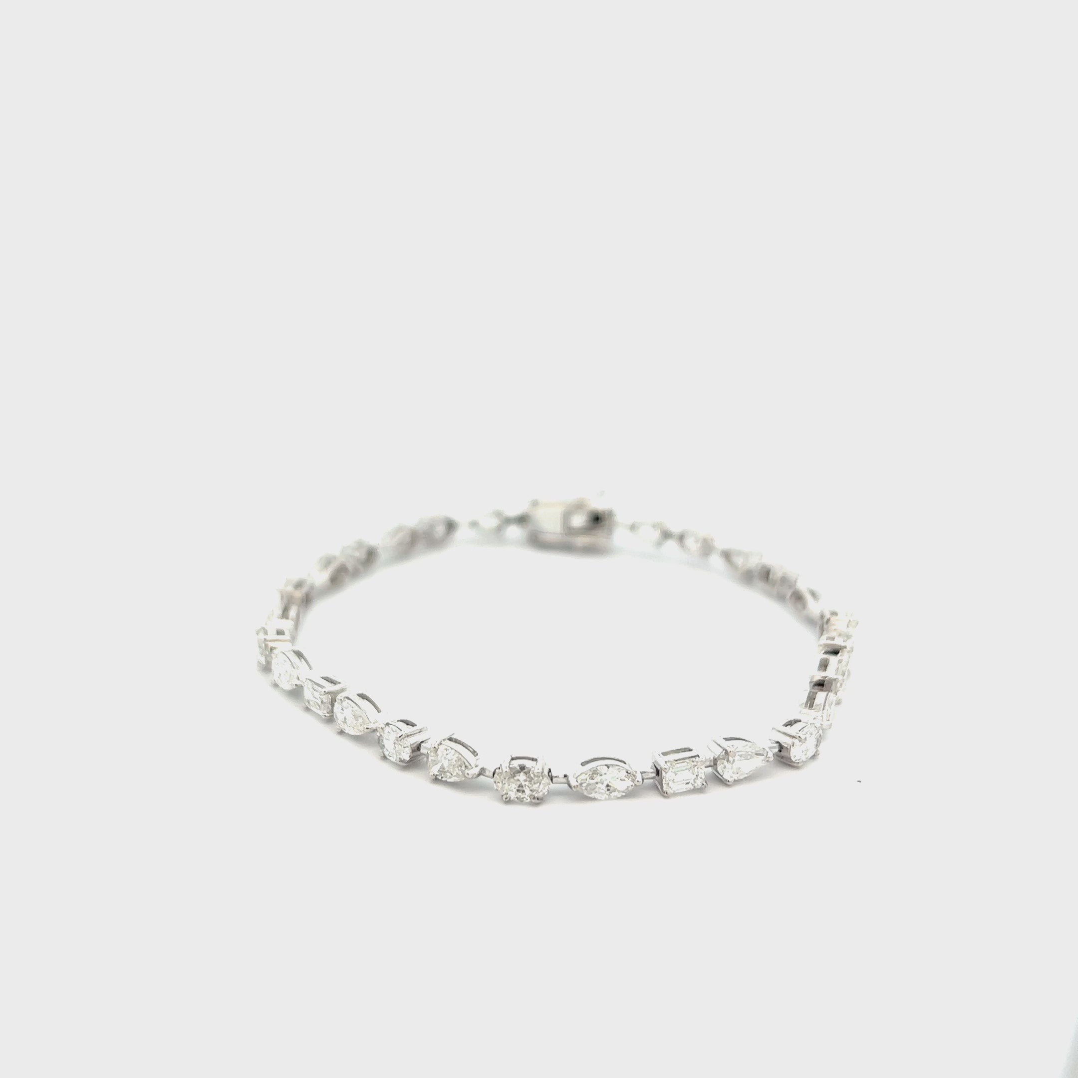 Fancy Multi Shape Diamond Bracelet (5.65 ct.) in 18K Gold