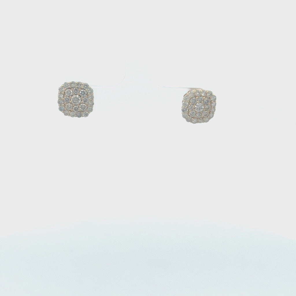 Double Halo Diamond Round Shape Stud Earrings (1.50 ct.) in 14K Gold