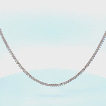 Diamond Tennis Necklace (5.50 ct.) 2 mm 3-Prongs Setting in 14K Gold