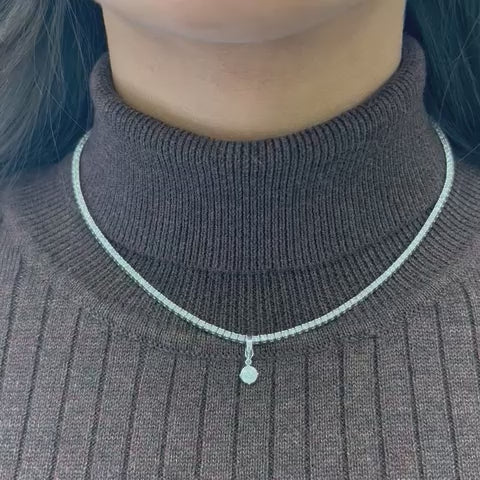 Solitaire Dangling Pendant (0.50 ct.) 5.00 mm in 14K Gold Compatible for Tennis Necklaces