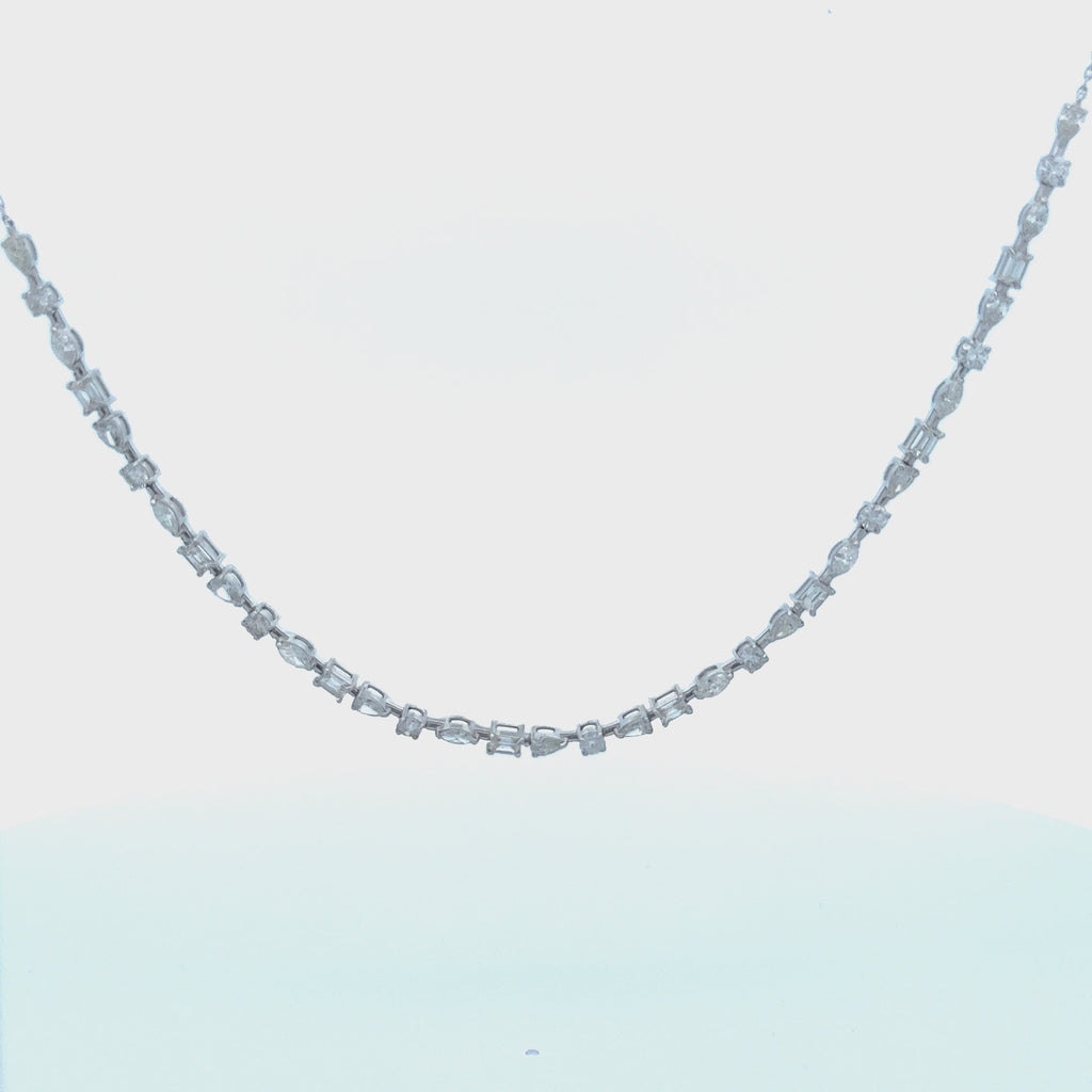 Fancy Multi Shape Diamond Adjustable Necklace (2.81 ct.) in 18K Gold