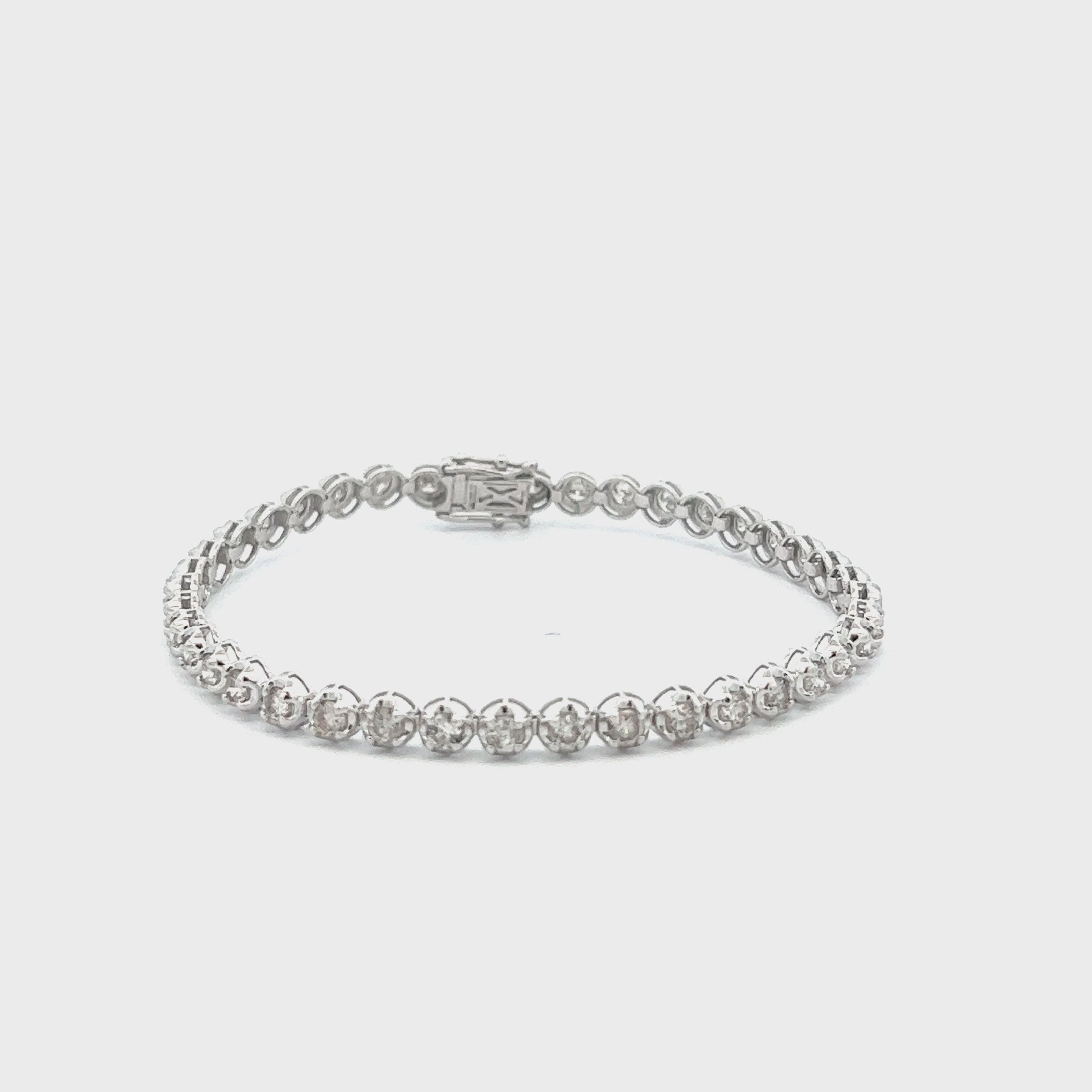 Diamond Tennis Bracelet (4.00 ct.) 4.5 mm Buttercup Setting in 14K Gold