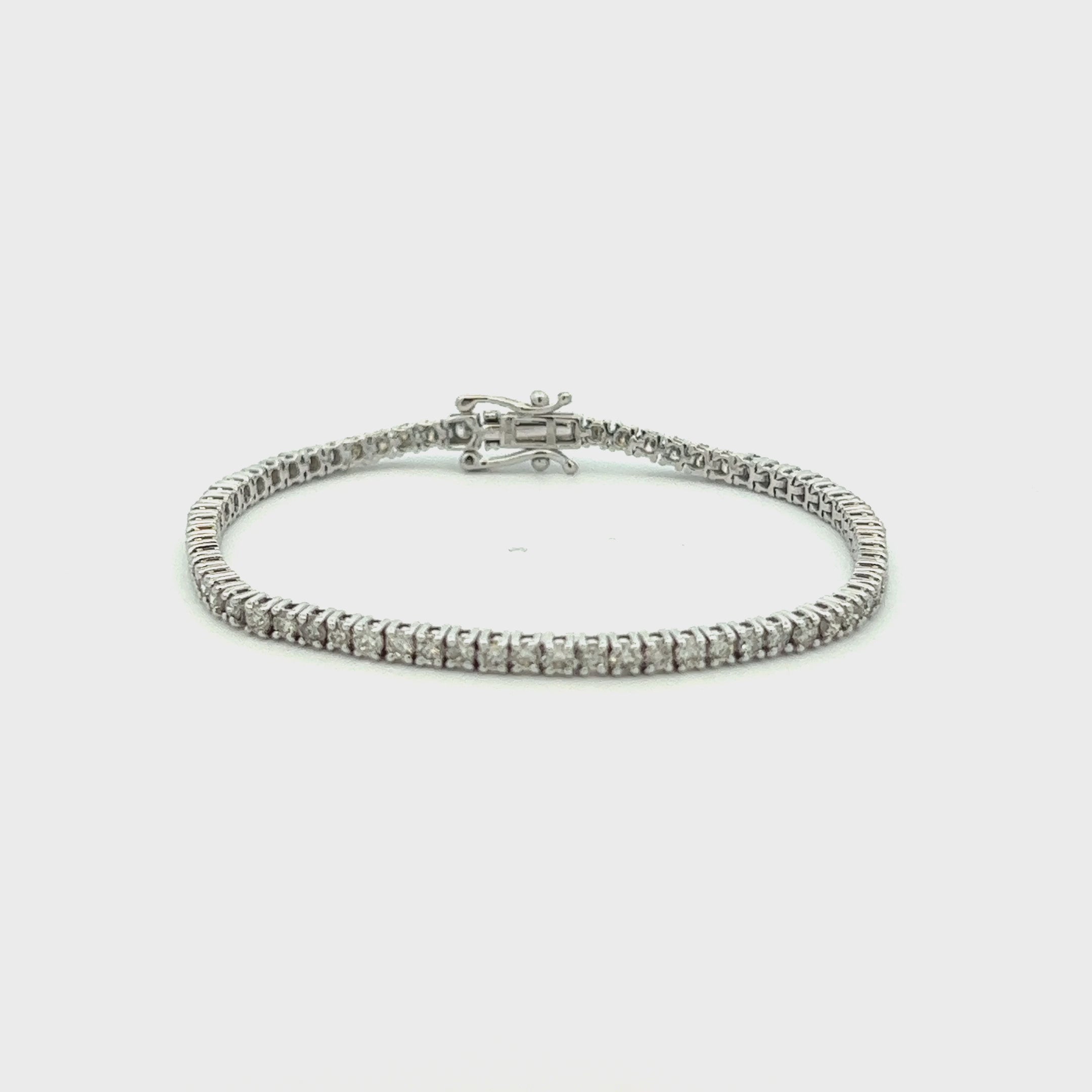 Diamond Tennis Bracelet (2.50 ct.) 2 mm 4-Prongs Setting in 14K Gold