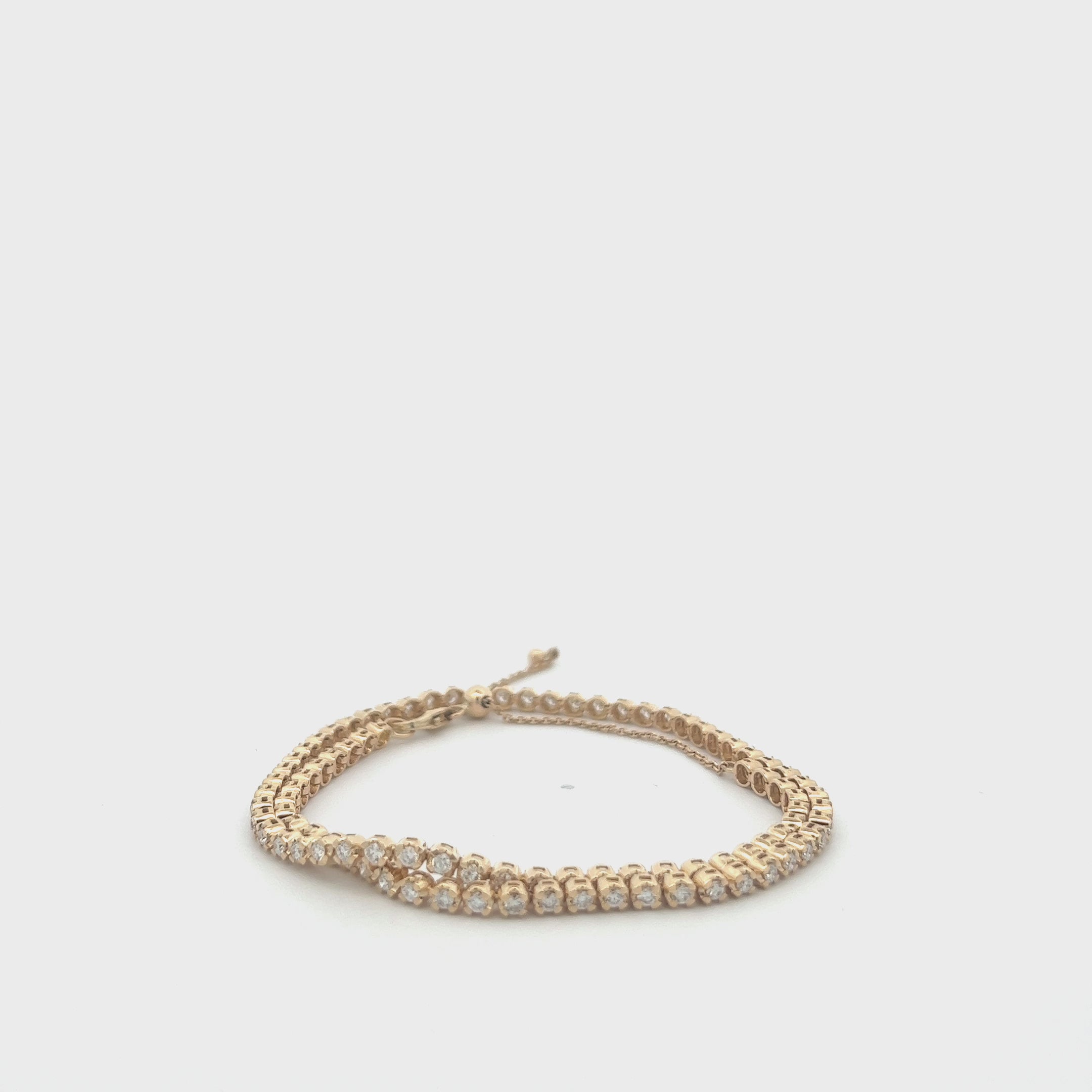 Multiway Diamond Tennis Choker Necklace + Double Wrap Bracelet, (2.53 ct.) Buttercup Setting in 14K Gold
