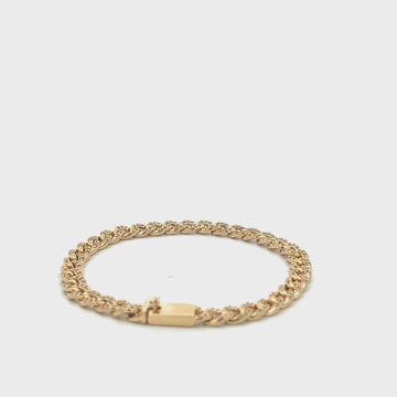 Diamond Mini Cuban Link Bracelet (1.00 ct.) 5 mm Pave' Setting in 14K Gold