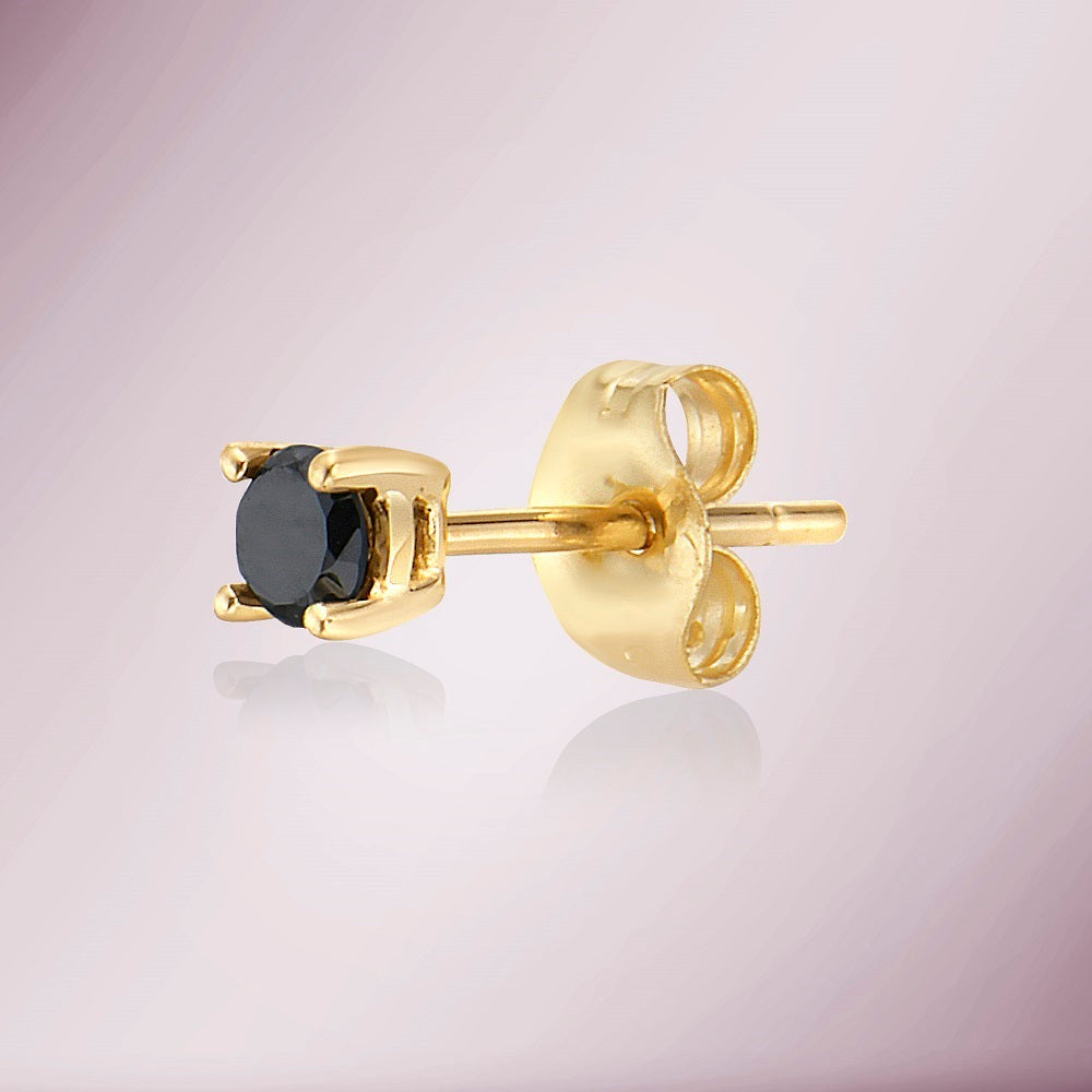 Black Diamond Stud Earrings (0.06-0.20 ct.) in 14K Gold