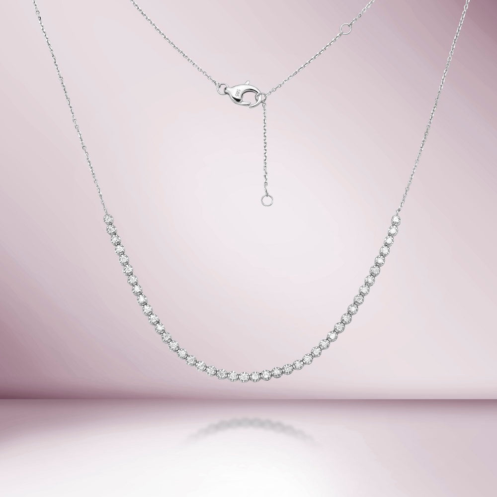Diamond Necklace (0.51 ct.) Buttercup Setting in 14K Gold