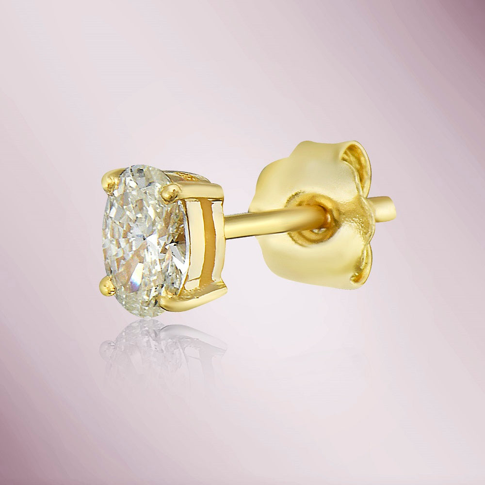 Diamond Oval Shape Studs Earrings (0.40 ct.) in 14K Gold