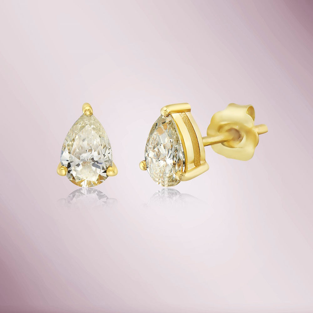 Diamond Pear Shape Studs Earrings (0.70 ct.) in 14K Gold
