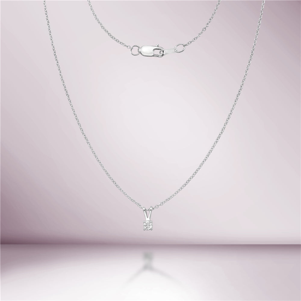 Diamond Solitaire Pendant Necklace (0.05-0.20 ct.) in 14K Gold