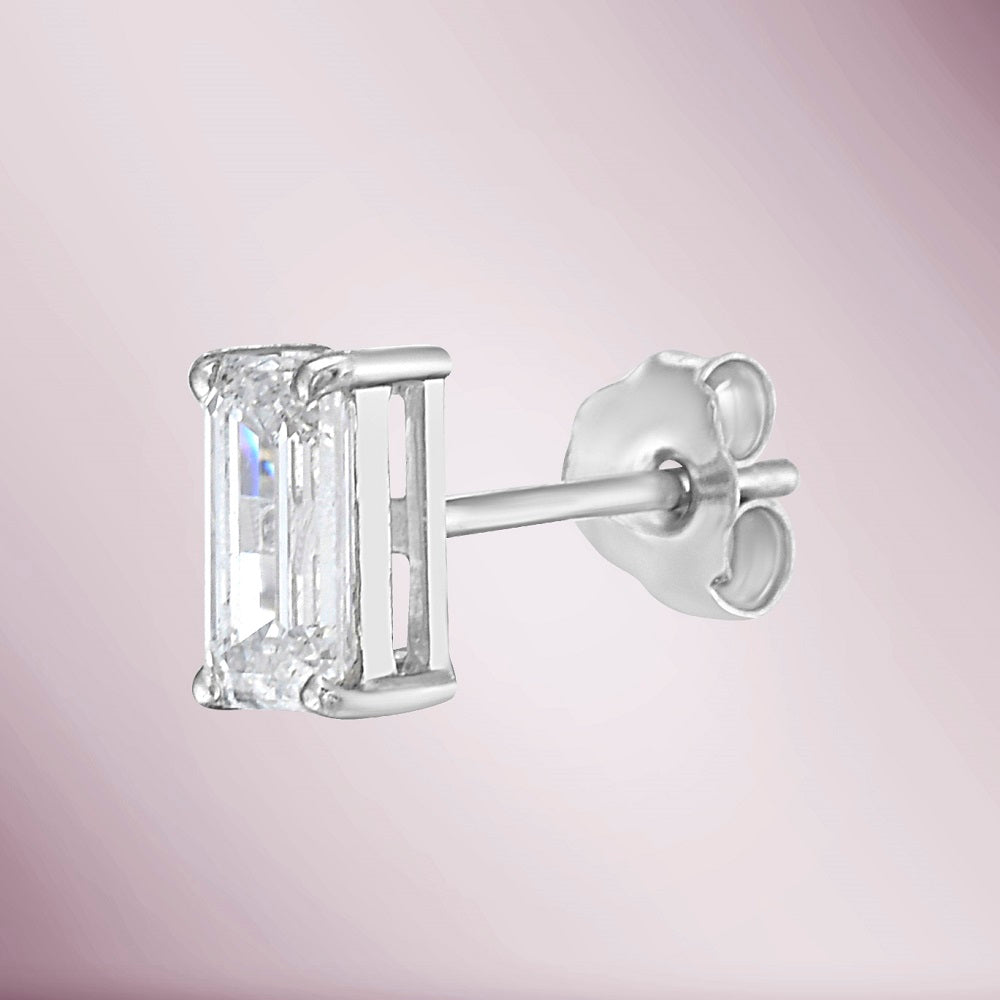 Emerald Cut Diamond Studs Earrings (1.00 ct.) in 14K Gold