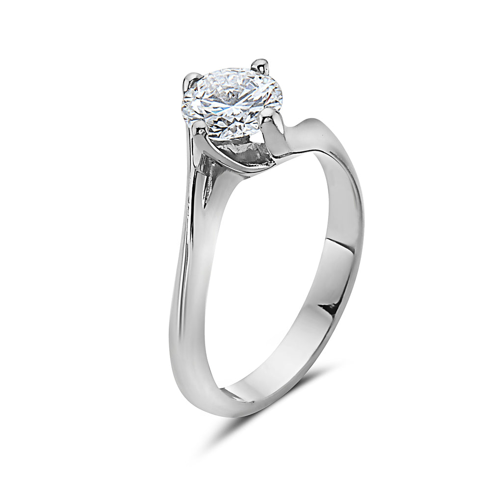 Ready to Ship one of a kind 18k Made in Italy 1.00 ct. twisted solitaire engagement ring