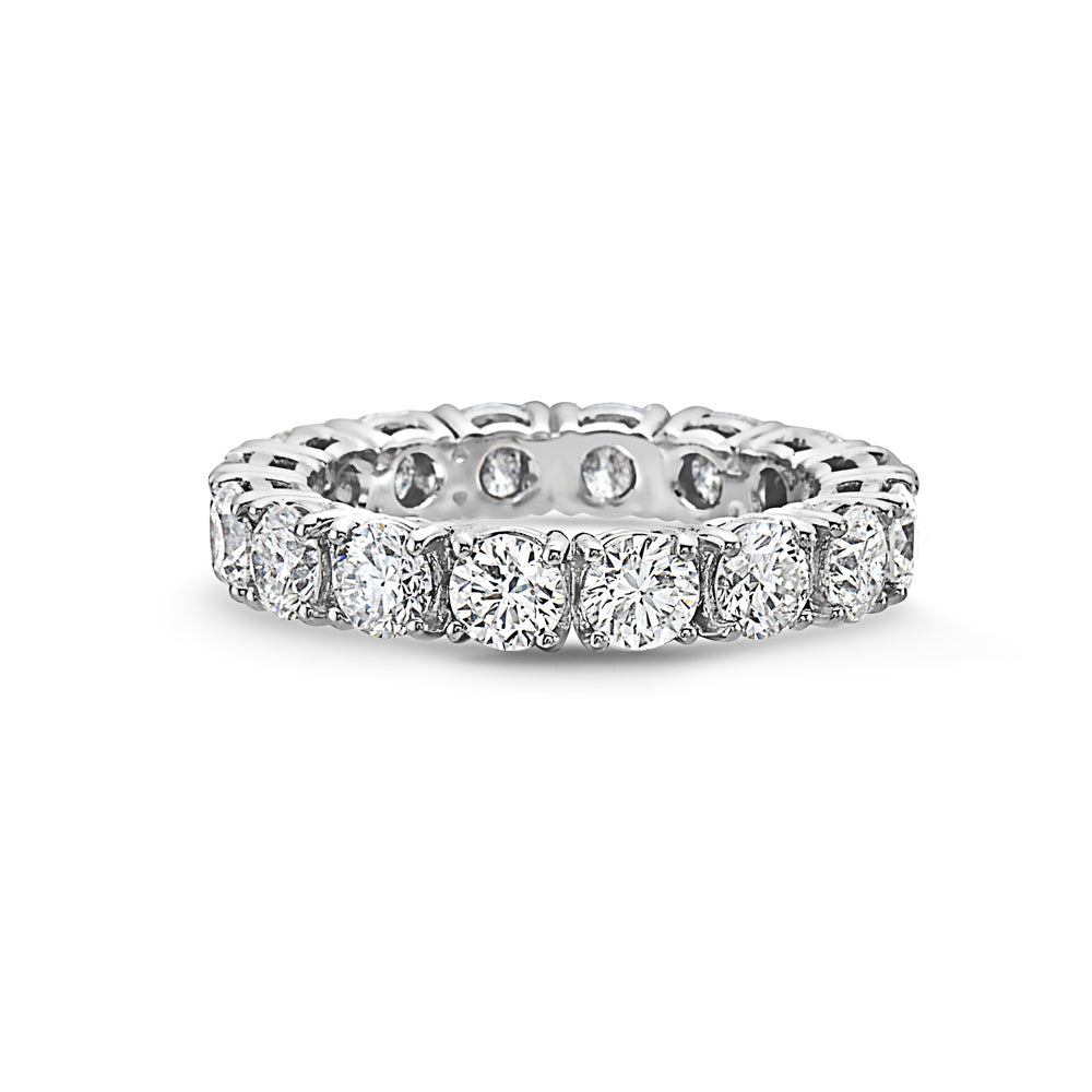 Ready to Ship Diamond Eternity Band (4.68 ct.) in 18K Gold, Made in Italy