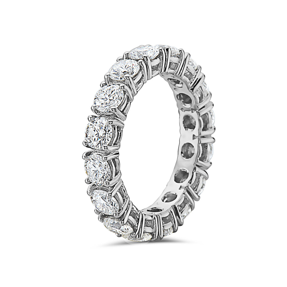 Ready to Ship Diamond Eternity Band (4.68 ct.) in 18K Gold, Made in Italy