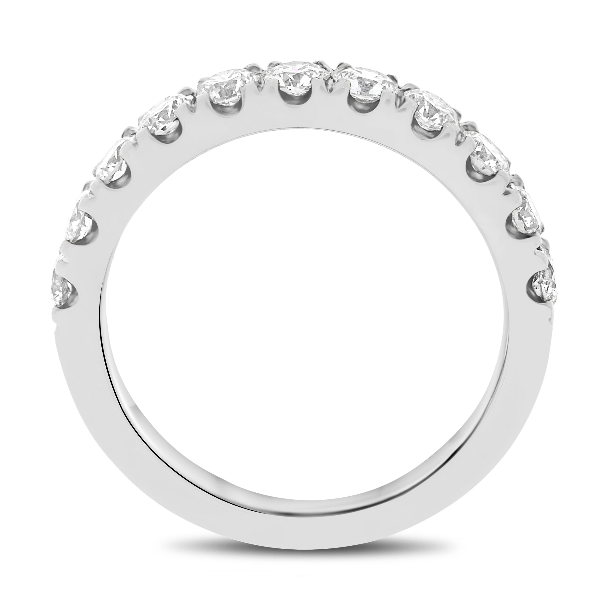Natural Diamonds Halfway Pave Band in 14K Gold, 3.00 mm wide