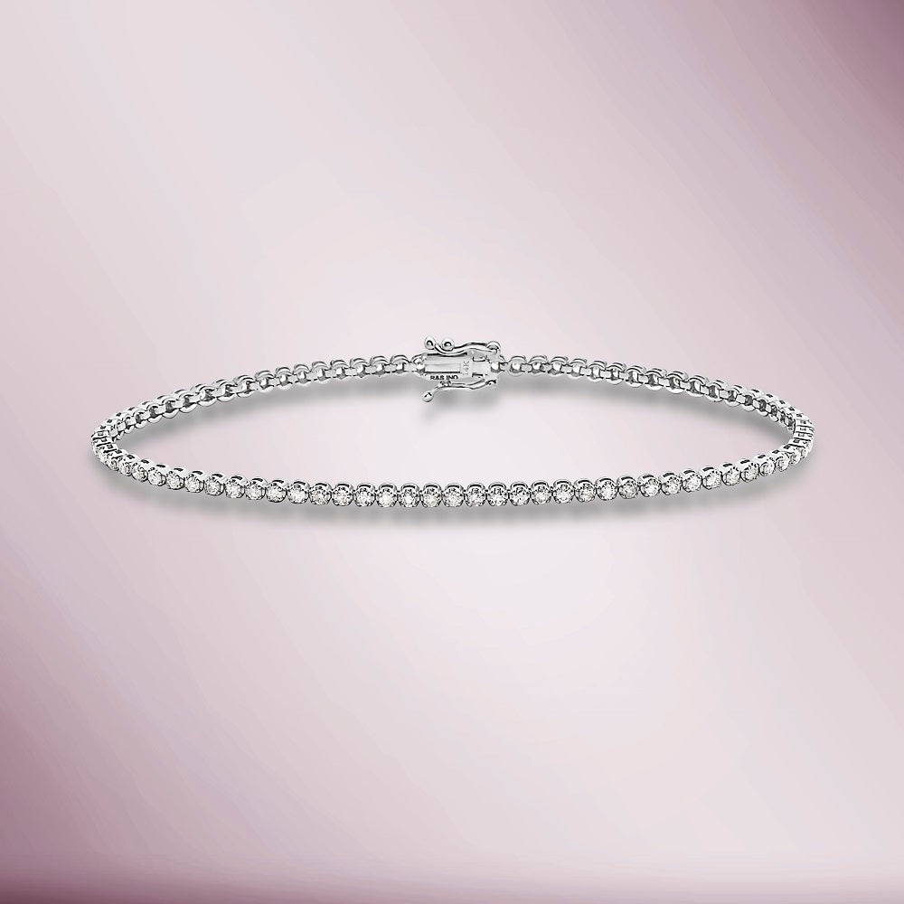 Diamonds Tennis Bracelet (1.00 ct.) Buttercup setting in 14K Gold
