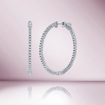 Diamond Inside-Out Hoop Earrings (1.00 ct.) in 14K Gold