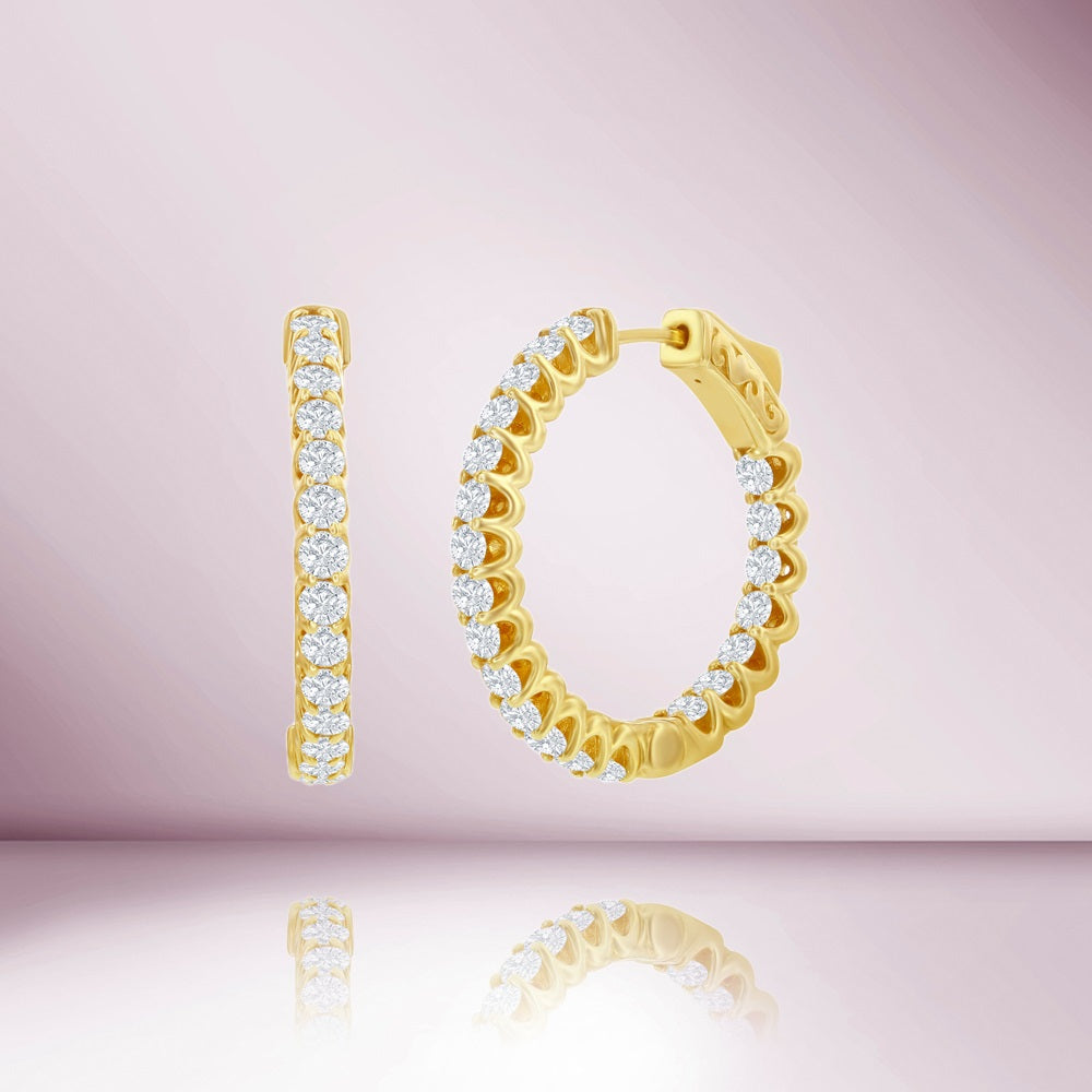 Diamond Inside-Out Hoop Earrings (2.10 ct.) in 14K Gold