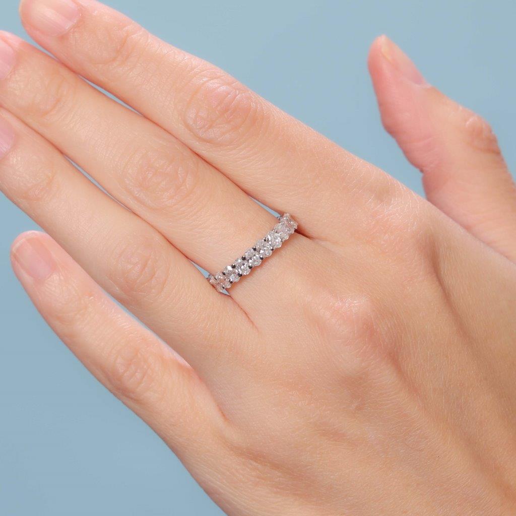 Oval Shape Diamond Eternity Ring Band (2.00 ct.) in Platinum