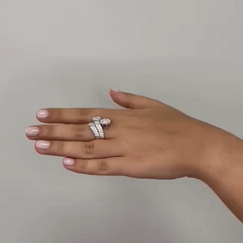 Ready to Ship 3 Diamond Round Cut Contrarie Cluster Illusion Ring (2.15 ct.) in 18K Gold, Made in Italy