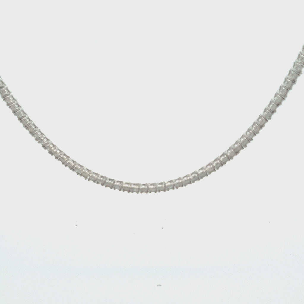HalfWay Diamond Tennis Necklace (3.50 ct.) 2 mm 4-Prongs Setting in 14K Gold
