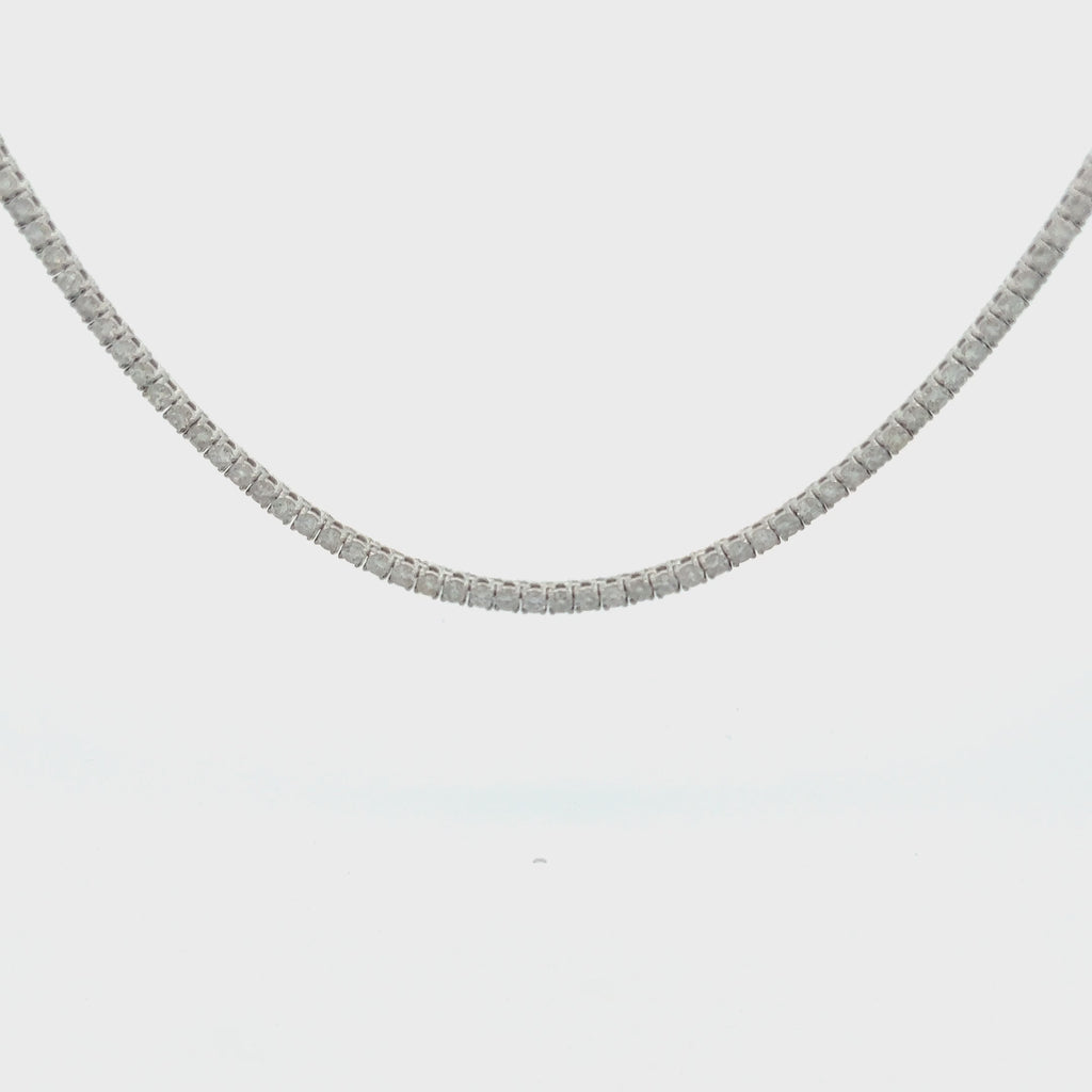 Diamond Tennis Necklace (9.30 ct.) 2.5 mm 4-Prongs Setting in 14K Gold