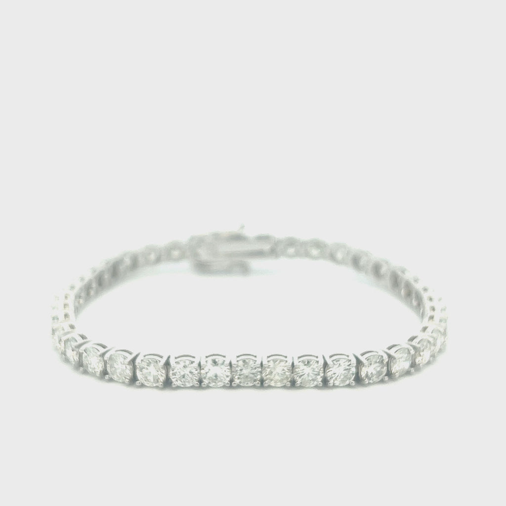 Diamonds Tennis Bracelet (10.00 ct.) 4.00 mm 4-Prongs Setting in 14K Gold
