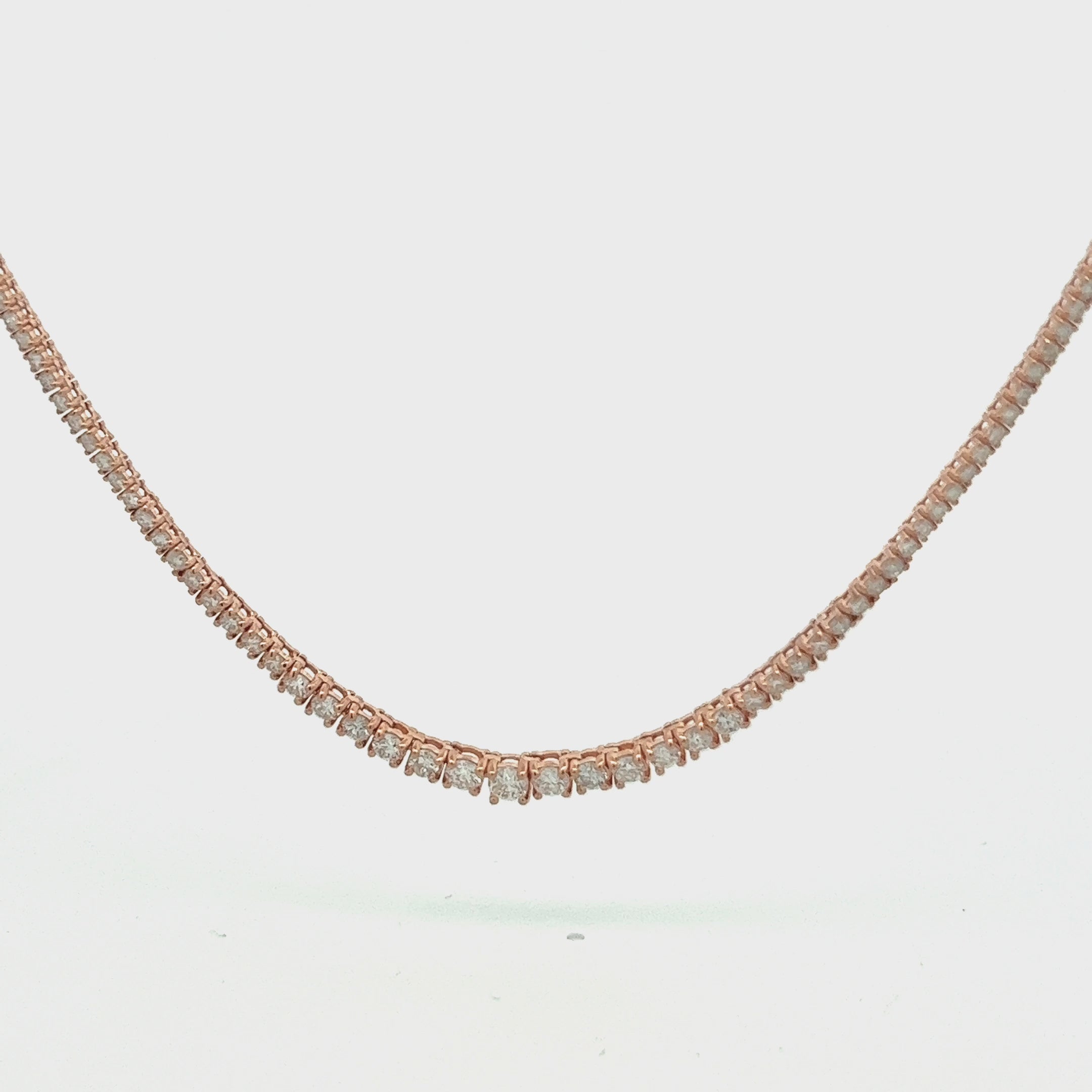 Riviera Diamond Tennis Necklace (4.00 ct.) 2.00 mm to 3.50 mm 4-Prongs Setting in 14K Gold