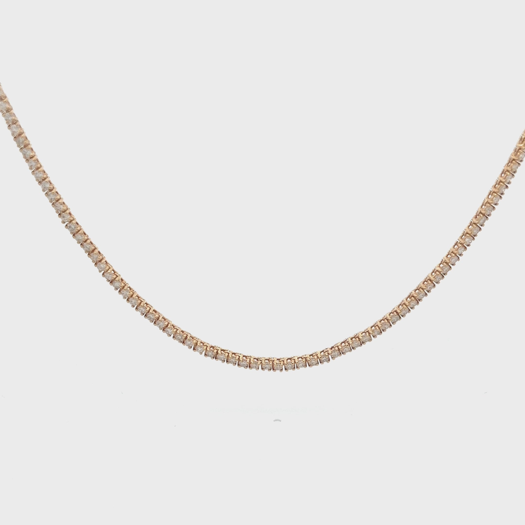 HalfWay Diamond Tennis Necklace (2.11 ct.) 2mm 4-Prong Setting in 14K Gold
