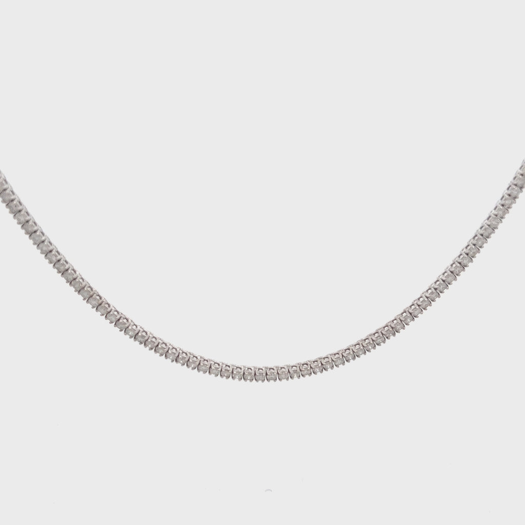 Diamond Tennis Necklace (5.50 ct.) 2 mm 4-Prongs Setting in 14K Gold