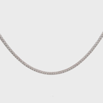 Diamond Tennis Necklace (5.50 ct.) 2 mm 4-Prongs Setting in 14K Gold