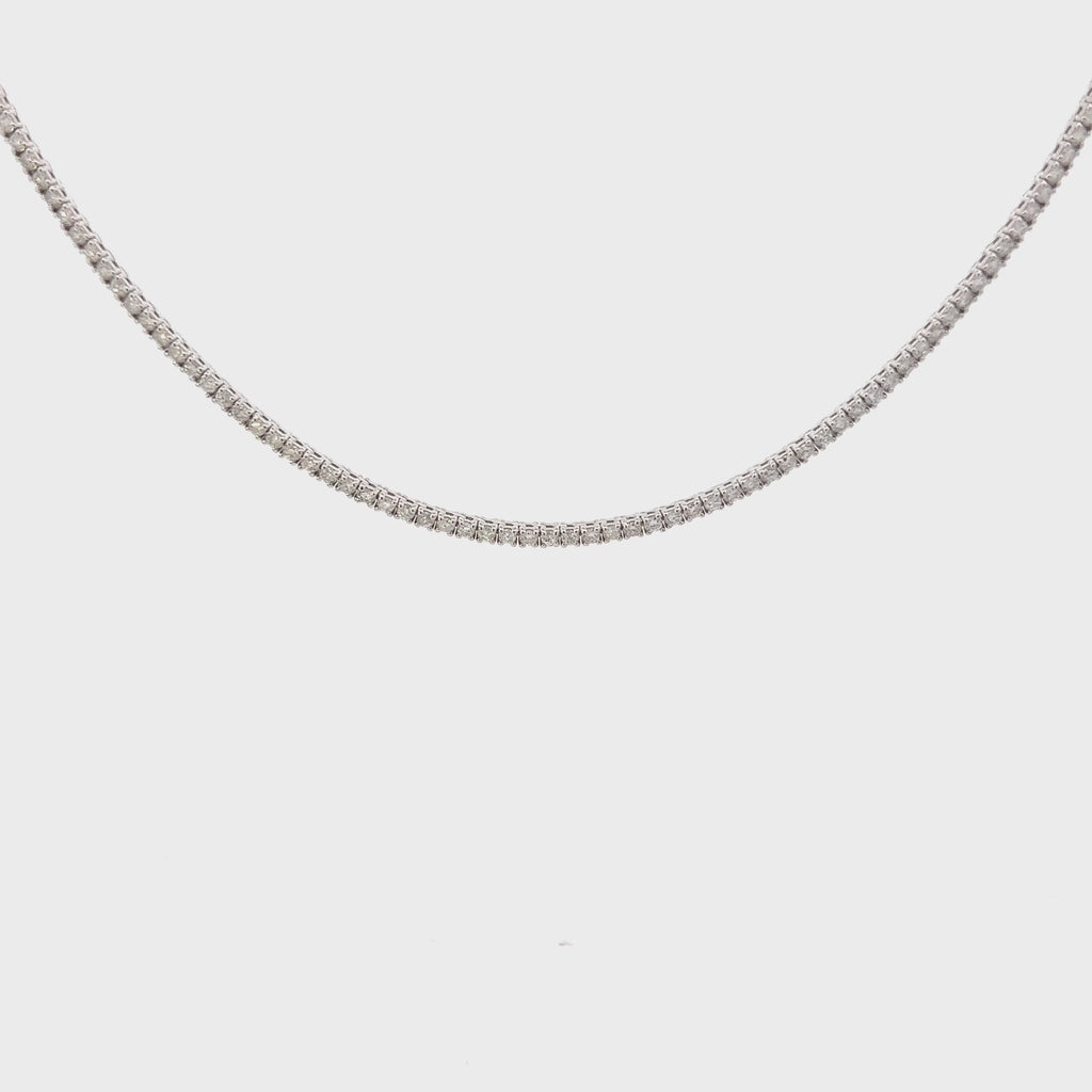Diamond Tennis Necklace (4.50 ct.) 1.7 mm 4-Prongs Setting in 14K Gold