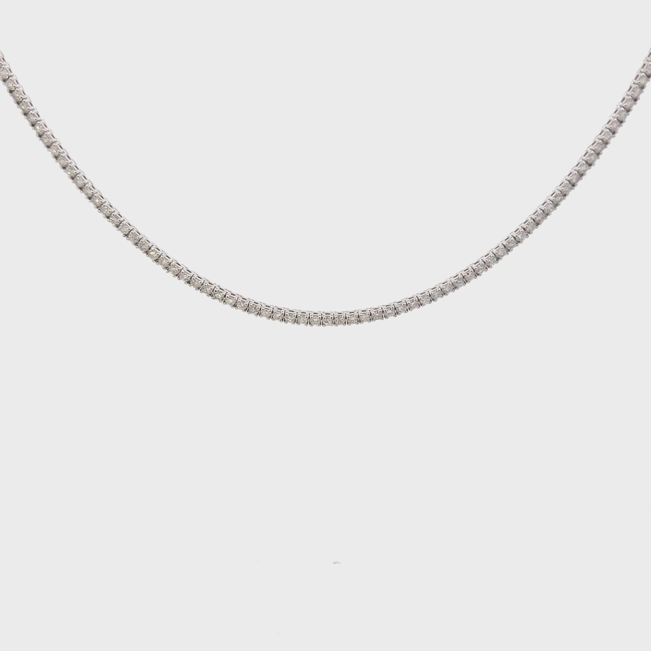 Diamond Tennis Necklace (4.50 ct.) 1.7 mm 4-Prongs Setting in 14K Gold