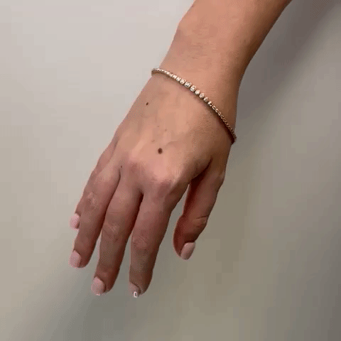 Half Way Graduated Diamond Tennis Bracelet (0.80 ct.) Bezel Set in 14K Gold