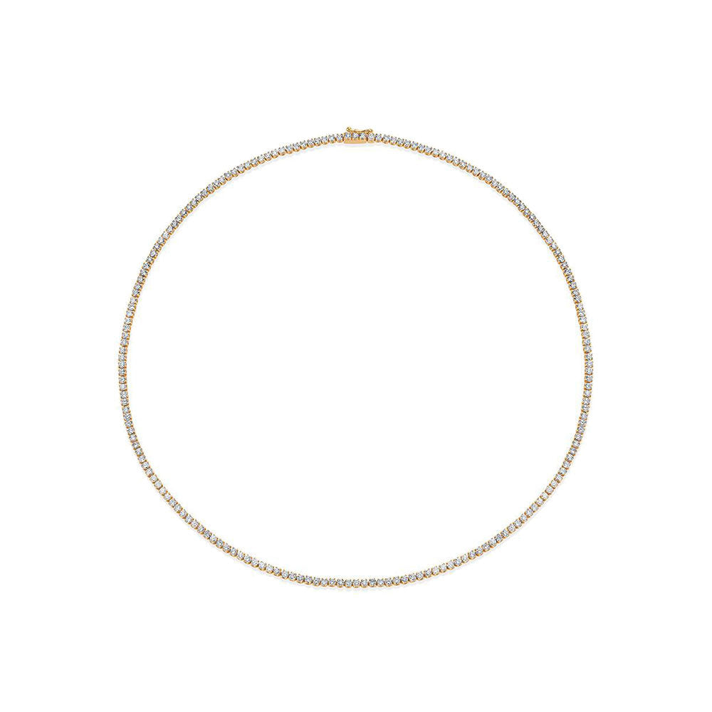 Diamond Tennis Necklace (9.30 ct.) 2.5 mm 4-Prongs Setting in 14K Gold